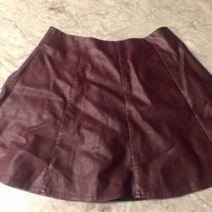 Maroon leather skirt